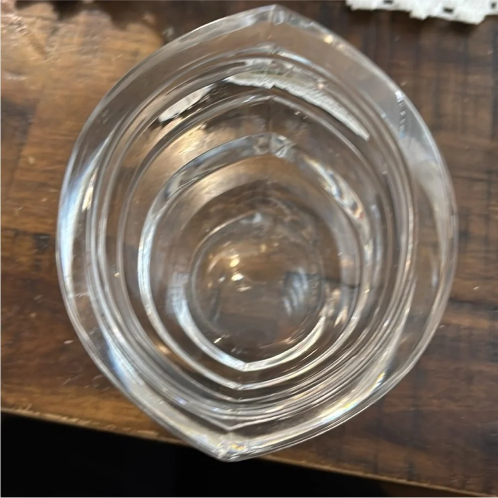 Vintage Orrefors Slanted‎ Stacked Candle Holder Sweden Crystal Art